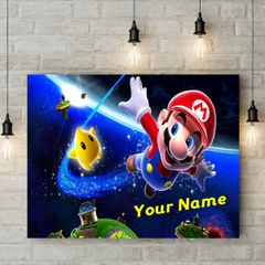 Personalised Super Mario Wall 3mm foamex board printed picture with your Name on it Super Mario wall board for kids room wall decor wall art picture