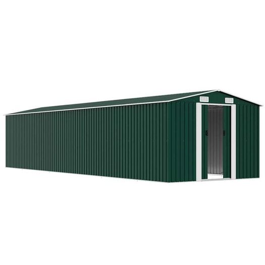 Garden Shed Green 257x990x181 cm Galvanised steel