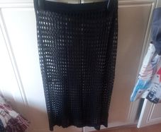 ladies black crochet skirt