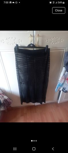 ladies black crochet skirt