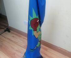 child's boxing bag and gloves