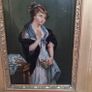 French School Painting of a Young Woman  Oil on Canvas Image 2