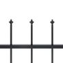 Garden Fence with Spear Top Steel 5.1x1 m Black Image 4