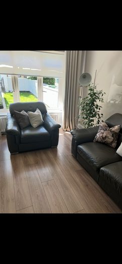 leather sofa & armchair