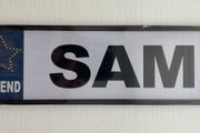 Mini personalised number plates - 'Sam' Bedroom door name sign