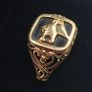 Vintage 9ct yellow gold panther head ring size  R Image 4
