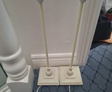 Two Cream Pedestral Dunnes Lamps