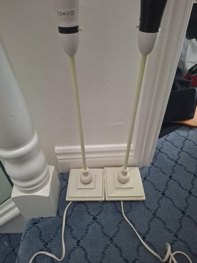 Two Cream Pedestral Dunnes Lamps