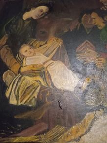 Mid 20th.Century Irish Art "Adoration of The Shepherds" after Murillo.