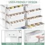 Rolling-Utility-Storage-Trolley-Cart-Craft-Organizer on Wheels with 10 Drawers & DIY Label Slot for Home, Office,Classroom, Make Up, 10 Drawers Art Supply Organizers, Craft Trolley, White Image 4
