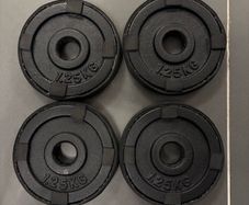 Set of 4 Cast Iron Weight Plates 1.25kg (5kg Total) with Edge Protectors