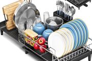 Brand New Urackify Dish Drainer, Expandable Dish Rack, Foldable Dish Drainer with Removable Cutlery