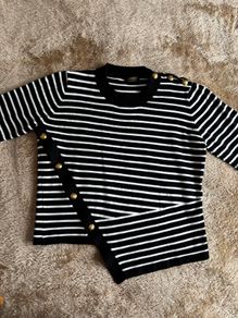Black and White Striped Top