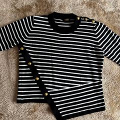 Black and White Striped Top