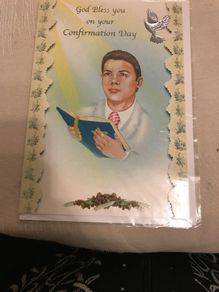 Confirmation card for boy