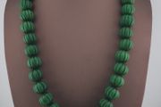 Antique African Green Melon Shape Big Beads Necklace Strand