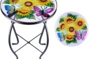 NEW SALE | Garden Table - Outdoor Garden Table, Patio Side Table, Round Garden Table, Small Coffee Table, Sunflower Garden Table, Plant Flower Stand