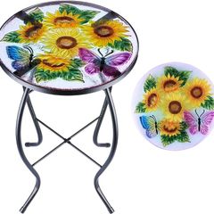 NEW SALE | Garden Table - Outdoor Garden Table, Patio Side Table, Round Garden Table, Small Coffee Table, Sunflower Garden Table, Plant Flower Stand