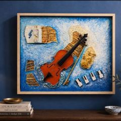 One of a Kind Mixed Media Violin Artwork