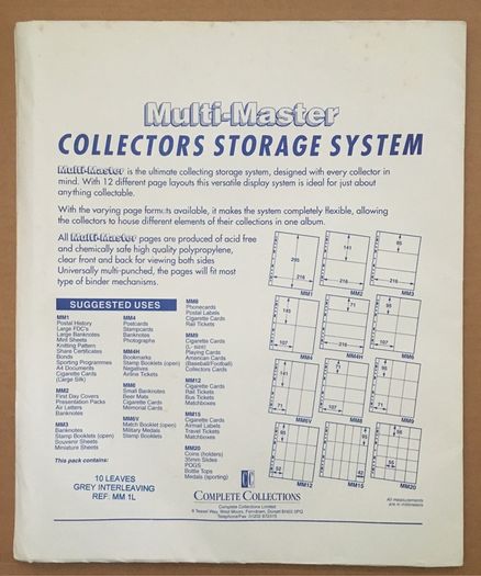 Multi-Master. Collectors Storage System. 10 leaves. Grey Interleaving Ref MM 1L
