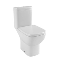 White Close-coupled Toilet with Soft close seat.