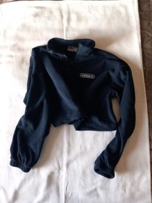 Adidas Cropped Half zip Navy size 8