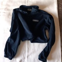 Adidas Cropped Half zip Navy size 8