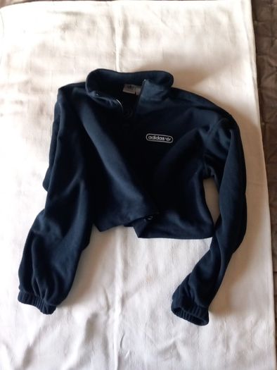 Adidas Cropped Half zip Navy size 8