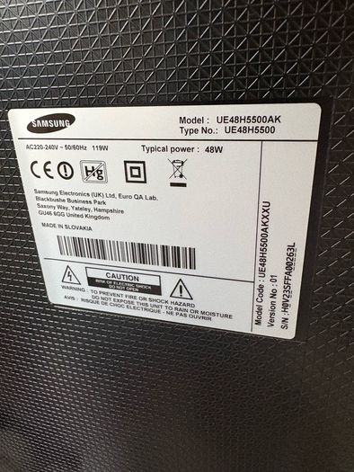 Samsung 48" Smart TV UE48H5500AK