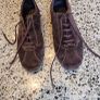 slim brown suede trainer shoe Image 2