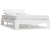 Bed Frame White Solid Pine Wood 140x200 cm