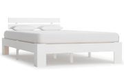 Bed Frame White Solid Pine Wood 140x200 cm