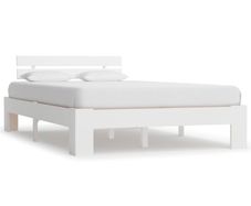 Bed Frame White Solid Pine Wood 140x200 cm