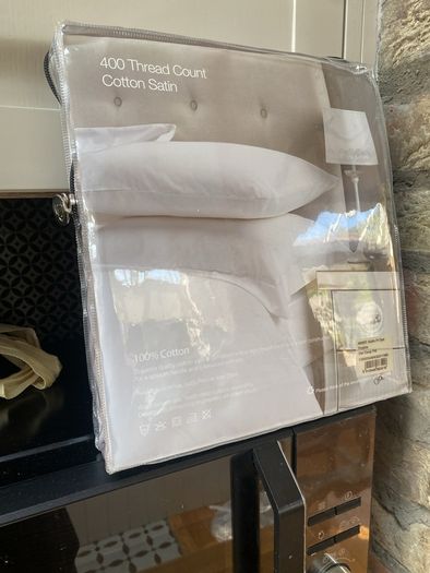 Christy 400 thread count double fitted sheet pebble cotton
