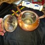 Copper Kettle features a white Porcelain Handle and matching lid knob, Postage Available or Collection Image 6