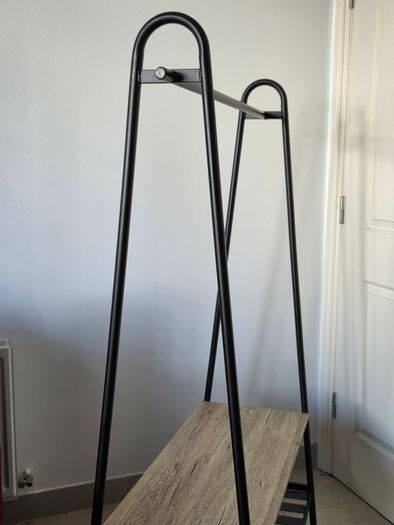 Stylish coat rack and shoe storage