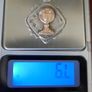 Vintage Sterling Silver and Gold  Irish  Holy Communion Fob Pendant , Watch Pendant with Gold Detail. Image 5