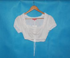 Kruger Madl Crop Top in white short sleeve SIZE UK 8