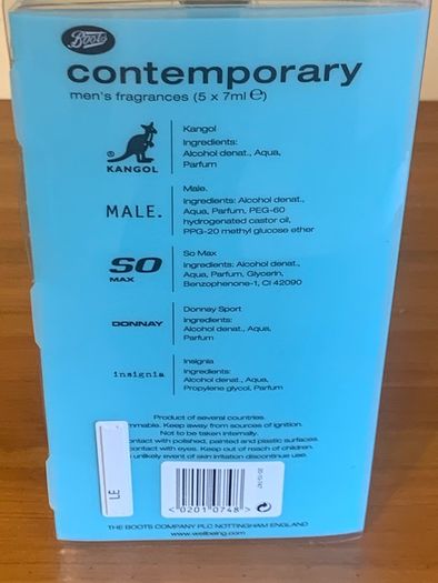Contemporary Men's fragrances