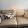 3 Seater Leather Sofa  220cm Neutral Beige Image 3