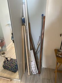 Selection of curtain poles and 2 x roller blinds