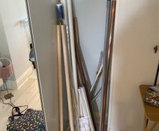 Selection of curtain poles and 2 x roller blinds