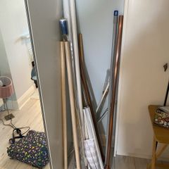 Selection of curtain poles and 2 x roller blinds