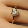 Gold Plated Sterling Silver Bezel set Moissanite Solitaire Ring Image 7
