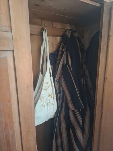 Old vintage pine wardrobe