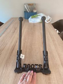 Vintage Rustic Cast Iron BOOTS Holder