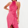 Faux suede high neck midi dress size 6 Image 2