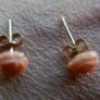 9K Gold 375 Carved Coral Rose Stud Earrings Image 9