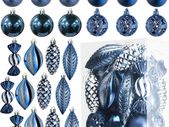 Midnight Blue Christmas Ball Ornaments for Christmas Decoration Baubles-24 Pieces Xmas Tree Shatterproof Ornaments with Hanging Loop for Holiday and Party Decoration(Combo 8 Ball and Shaped Styles)