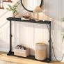 Slim Console Table with Adjustable Height (63.5-83.5 cm), Behind Sofe Table with Charging Station, 100 cm Narrow Console Table for Hallway, Living Room, Bedroom, Black Image 2